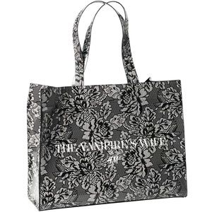 The Vampire’s Wife x H&M Silver Grey White Black Lace Print Shopper Tote Bag